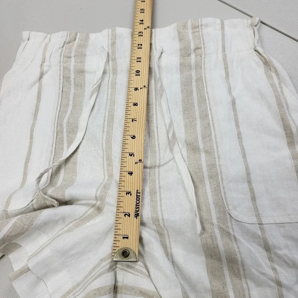 Madewell Women's Linen Blend Striped Elastic Waist Sz Small NEW